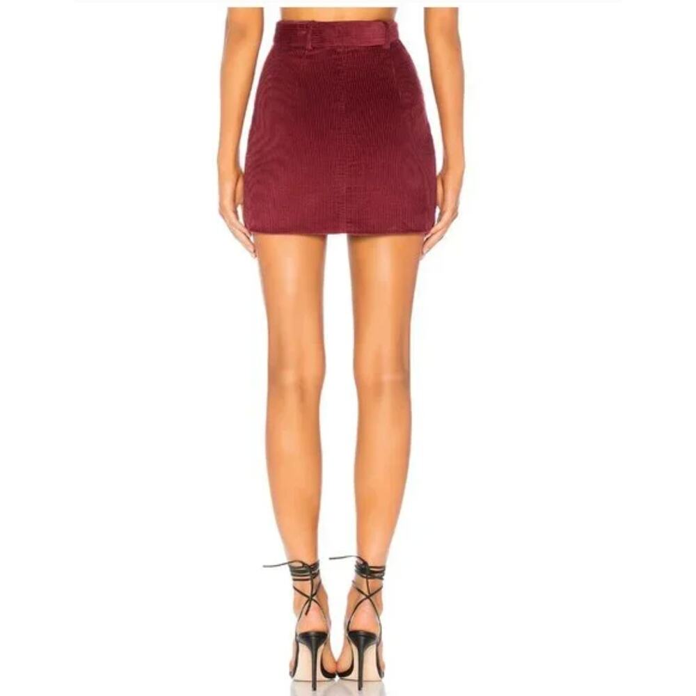 House of Harlow 1960 x REVOLVE Tori Skirt Berry Red Corduroy Women's sz. XS - Picture 4 of 9